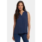 Mouwloze Pintuck Blouse | Oxford Navy