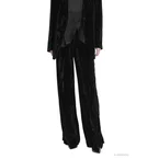 Striped Velvet Straight Leg Trousers