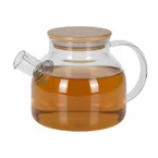 Cookinglife Theepot Borosilicaat Glas 1 Liter - Hittebestendige Theepot met Bamboe Deksel