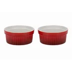 Cookinglife Ramekins / Soufflébakje / Creme Brulee Schaaltjes - Rood - Porselein - ø 11 cm - 2 Stuks