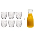 Bormioli Rocco Glazen Slot Transparant 290 ml - 6 Stuks + Cookinglife Karaf 1 Liter