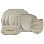 Cookinglife Serviesset Linen Beige 18-delig / 6 personen - 6 dinerborden, 6 ontbijtborden en 6 kommen