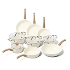 CP Pannenset Go Ivory Crème 9-delig - keramische anti-aanbaklaag