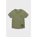 V-NECK POCKET TEE in Jersey Army