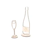 Woodie Goodie Aankondigingsdecoratie Champagnefles "Wil Jij Mijn Peter Zijn?" Wood