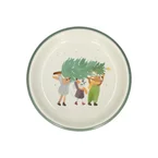 Diep bord, emaille, dieren met kerstboom, Ø14 cm