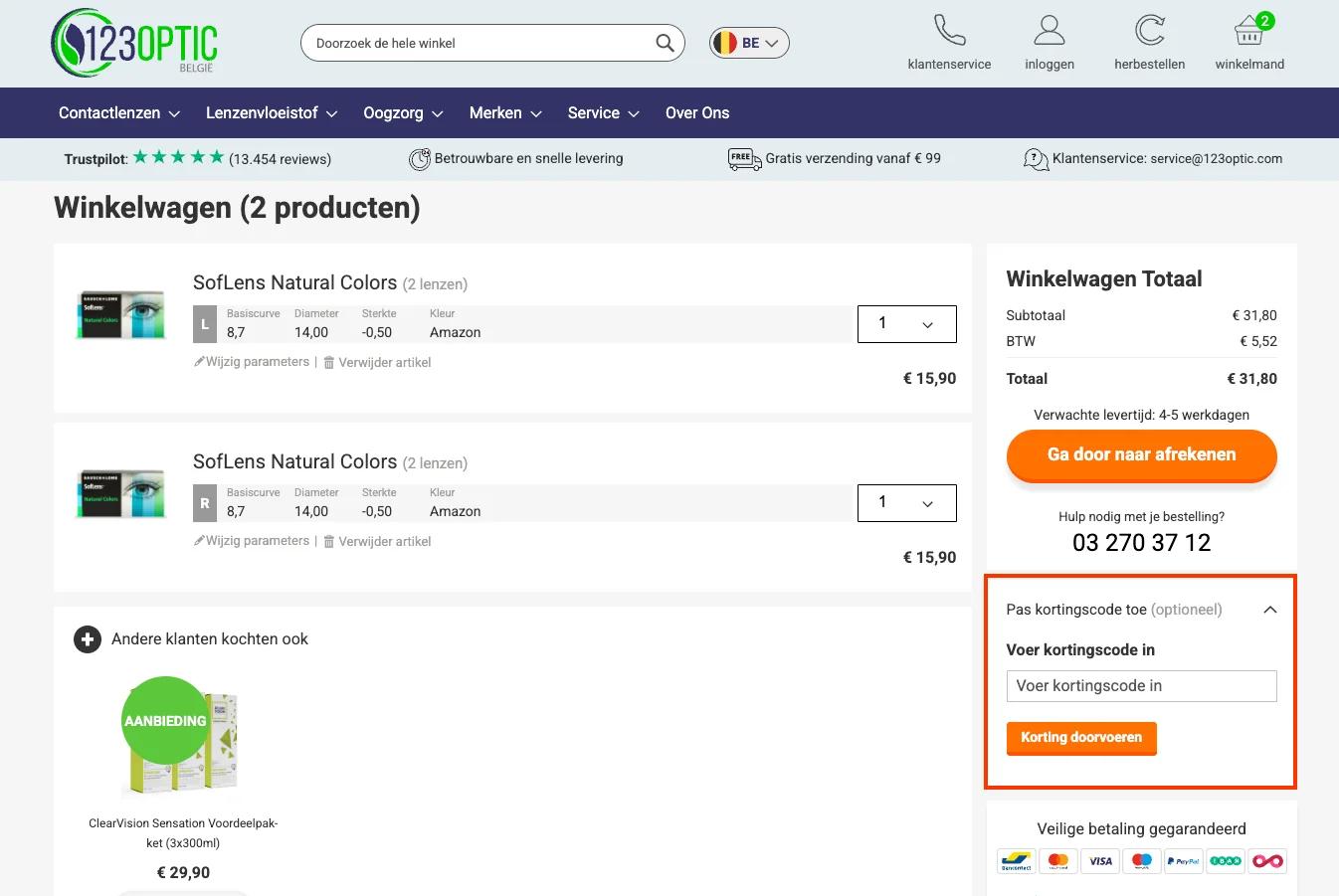 Hoe gebruik je de kortingscode - 123optic