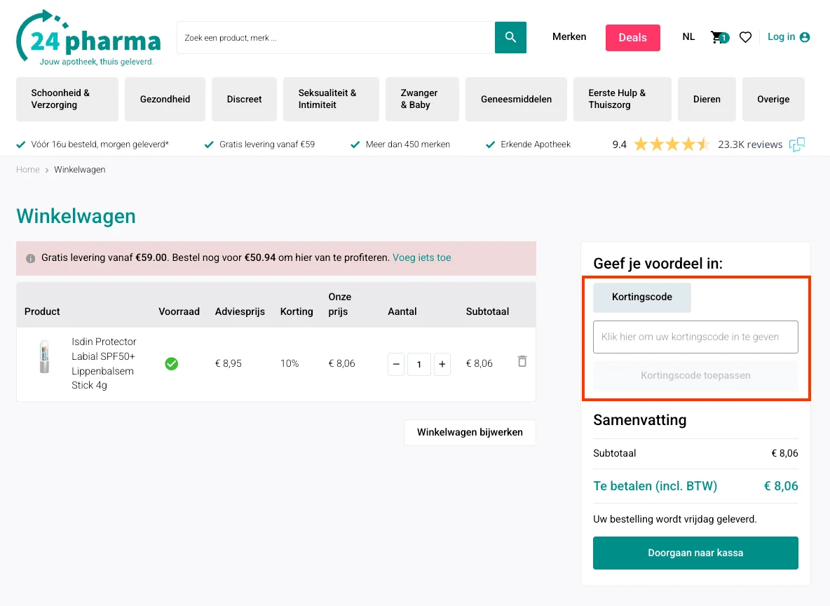 Zo gebruik je een 24Pharma kortingscode - 24Pharma