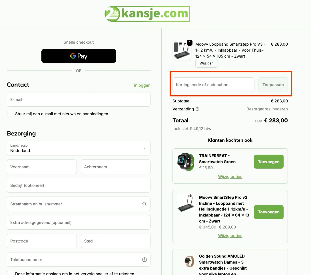 Hoe gebruik je de kortingscode - 2dekansje
