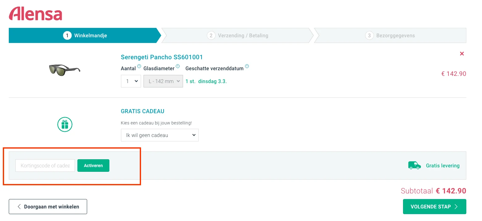 Hoe gebruik je de kortingscode - Alensa