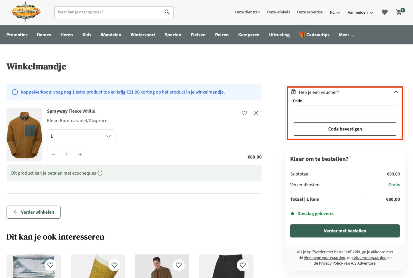 Hoe gebruik je de kortingscode - A.S. Adventure