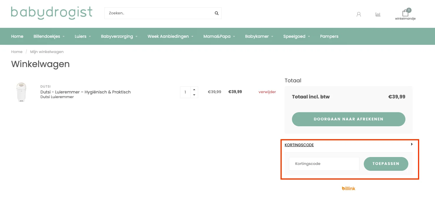 Hoe gebruik je de kortingscode - Babydrogist