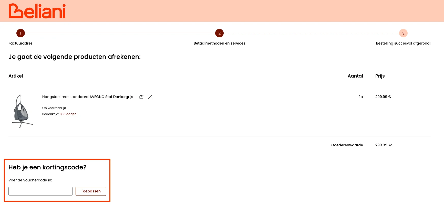 Hoe gebruik je de kortingscode - Beliani