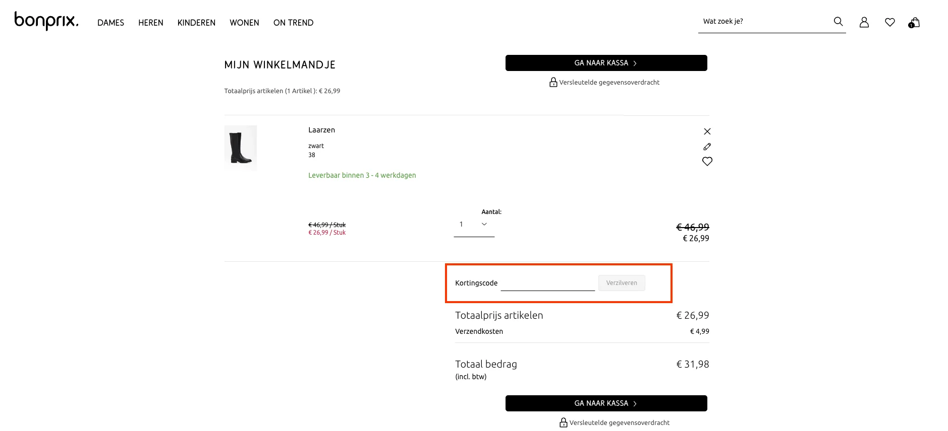 Hoe gebruik je de kortingscode - BonPrix