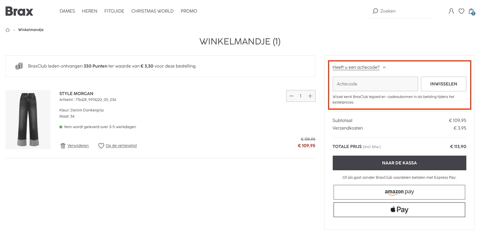 Hoe gebruik je de kortingscode - Brax