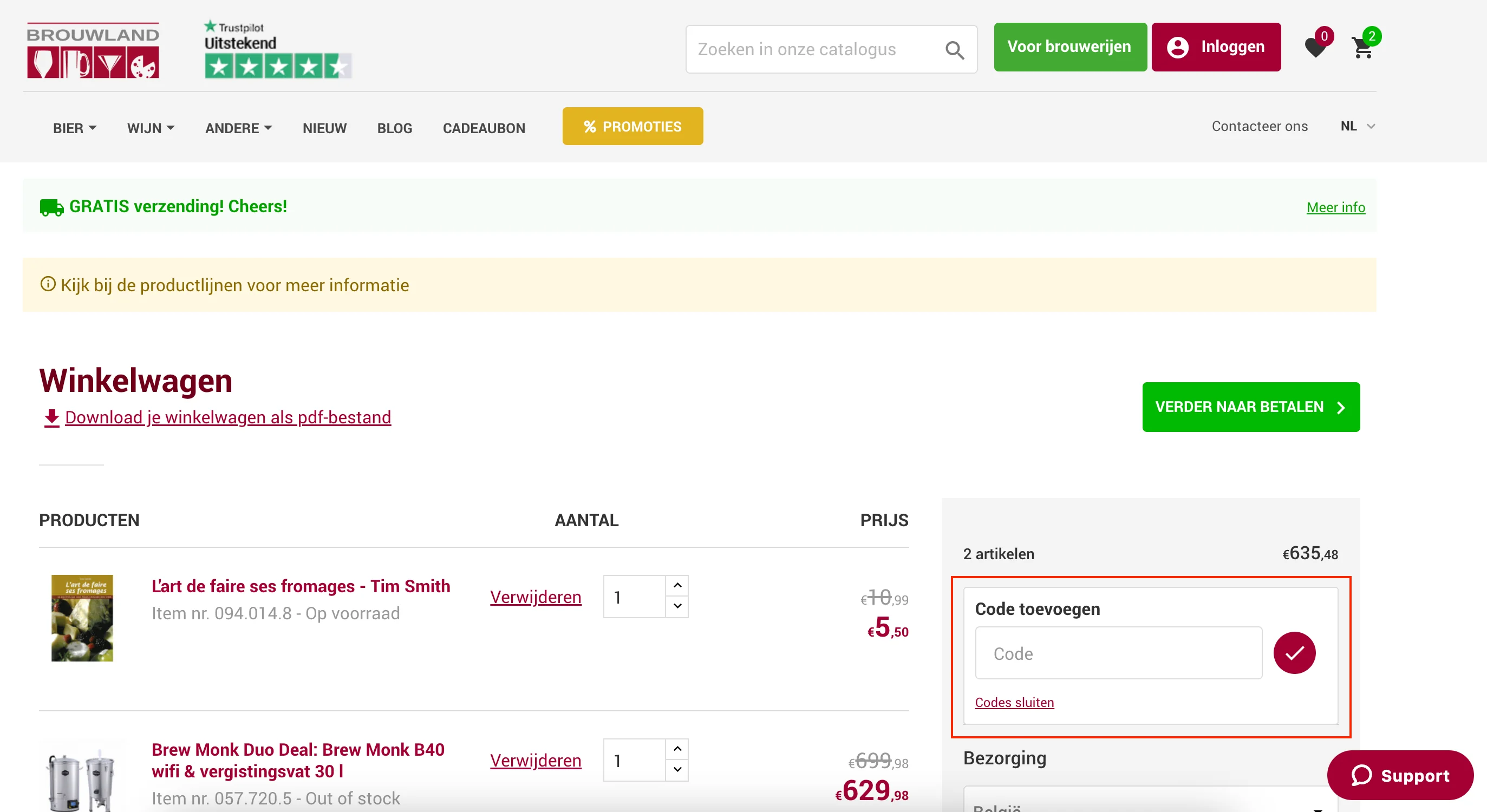 Hoe gebruik je de kortingscode - Brouwland