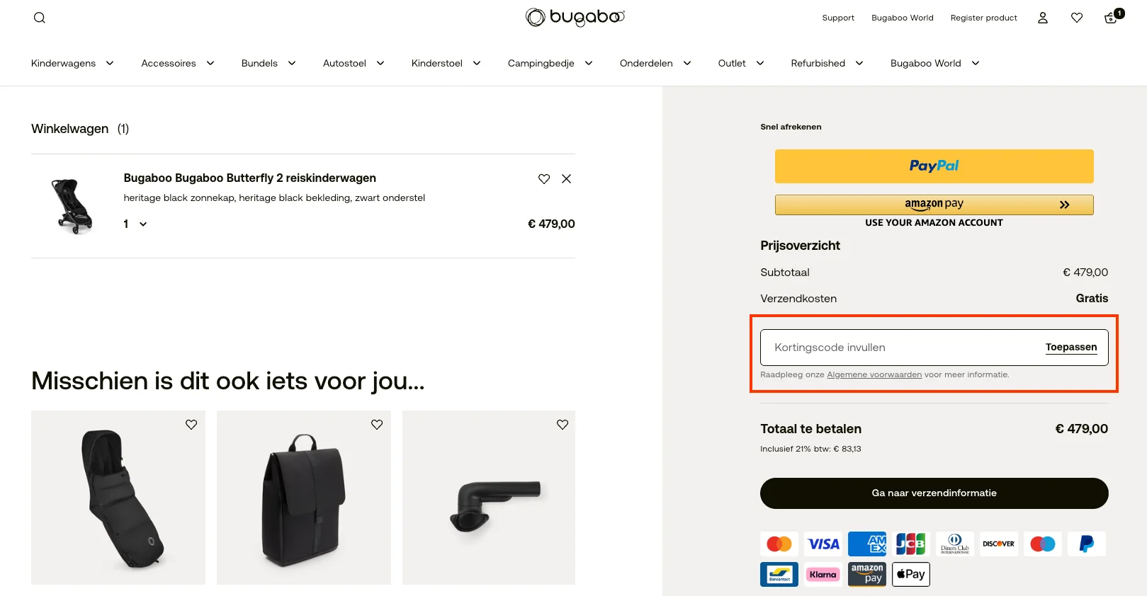 Hoe gebruik je de kortingscode - Bugaboo