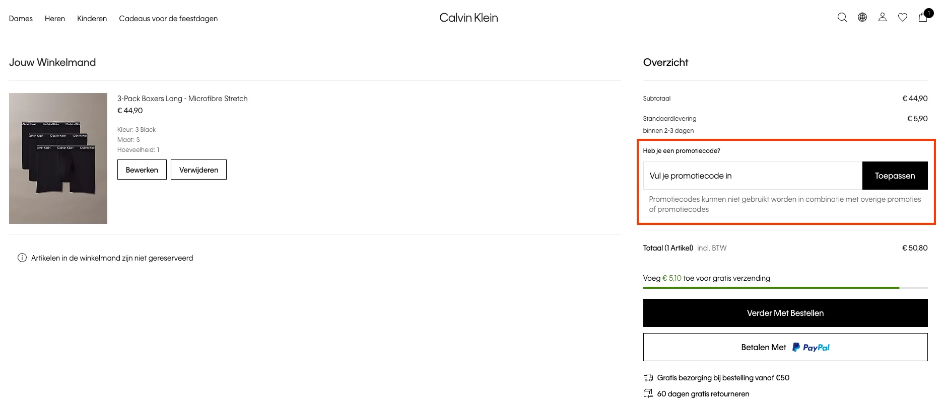 Hoe gebruik je de kortingscode - Calvin Klein