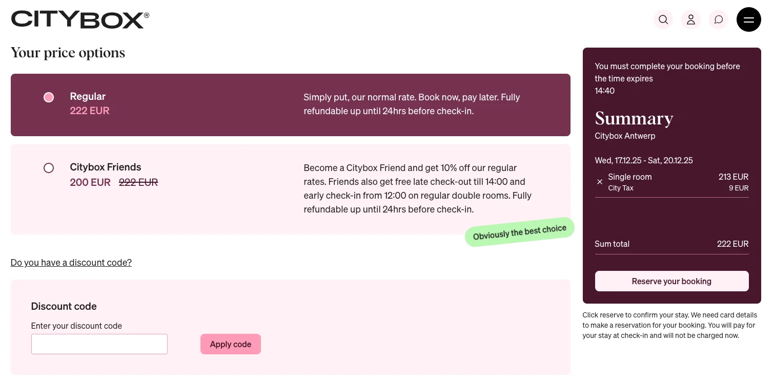 Hoe gebruik je de kortingscode - Citybox