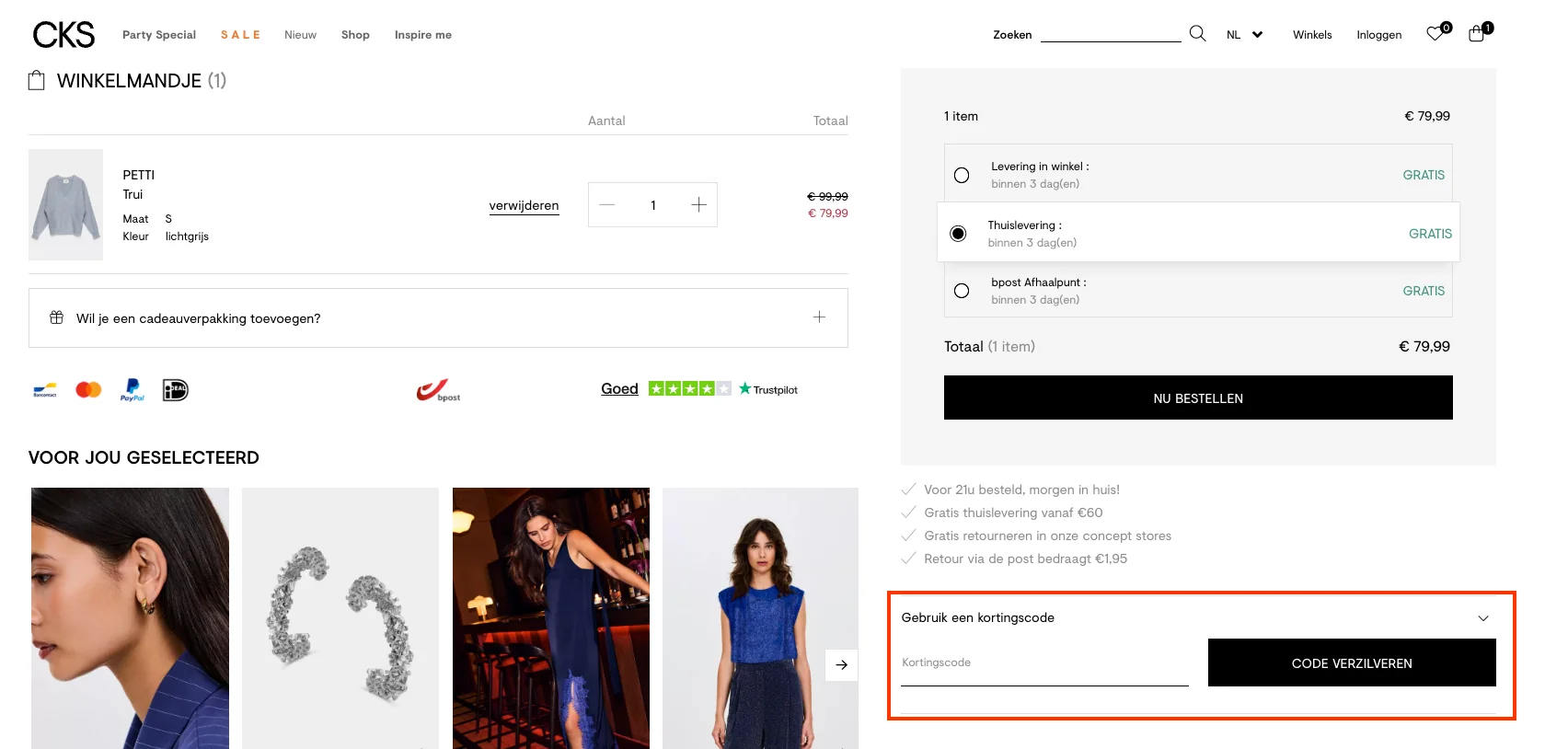 Hoe gebruik je de kortingscode - CKS