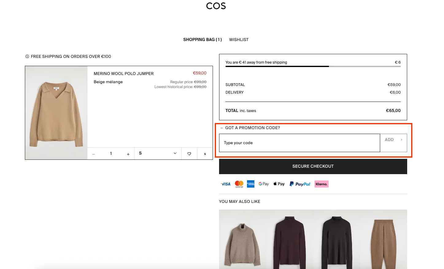 Hoe gebruik je de kortingscode - Cos