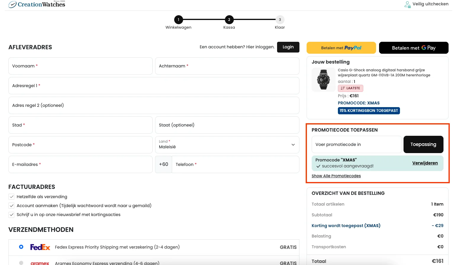 Hoe gebruik je de kortingscode - Creation Watches