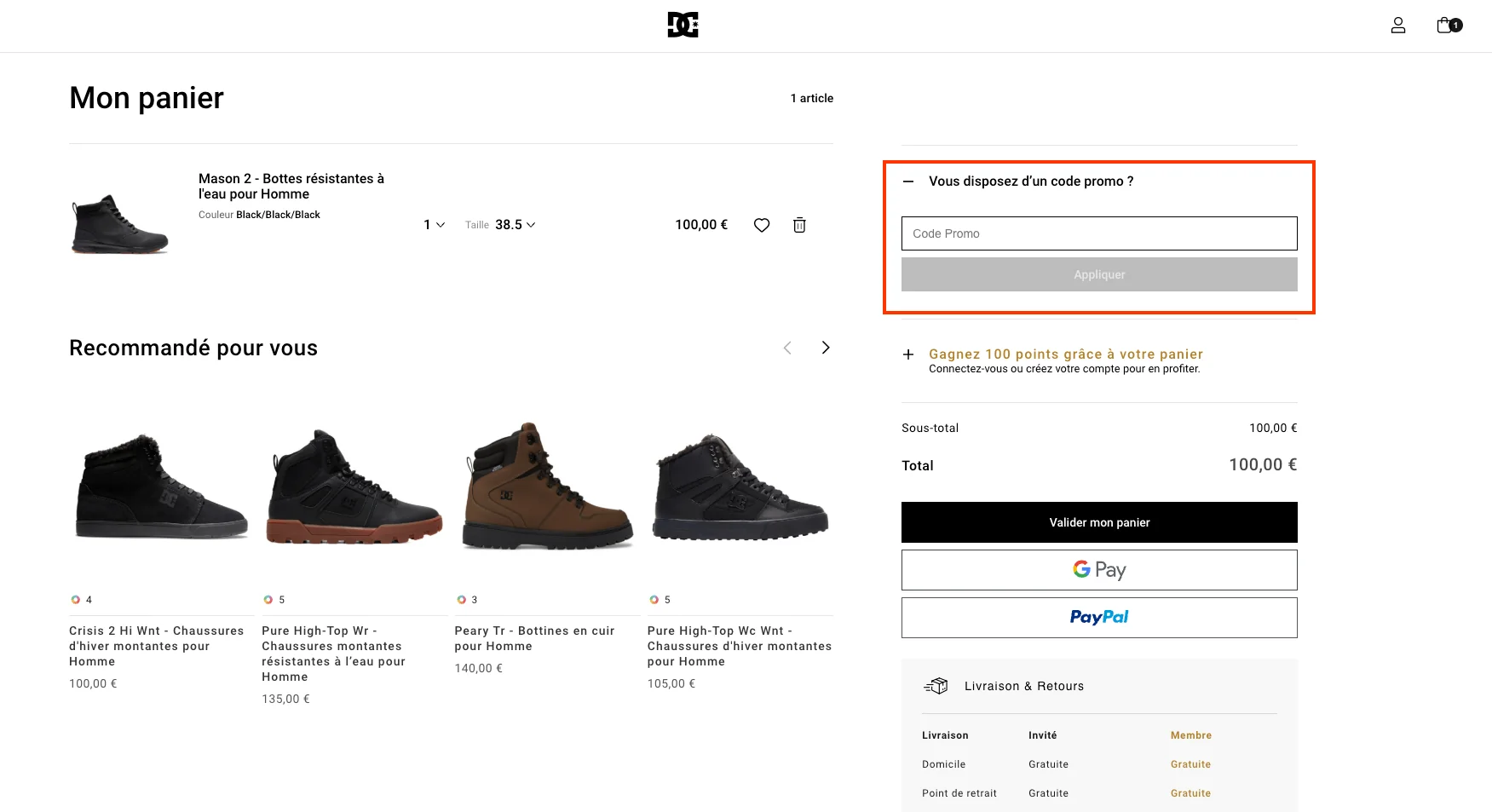 Hoe gebruik je de kortingscode - DC Shoes