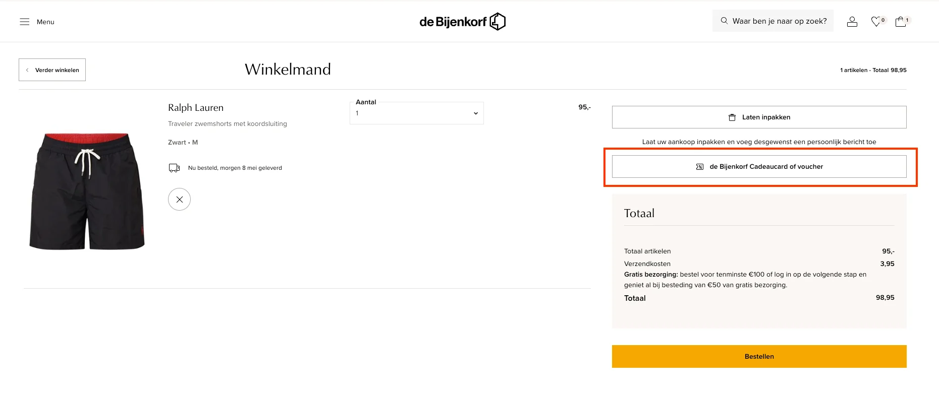 Hoe gebruik je de kortingscode - De Bijenkorf
