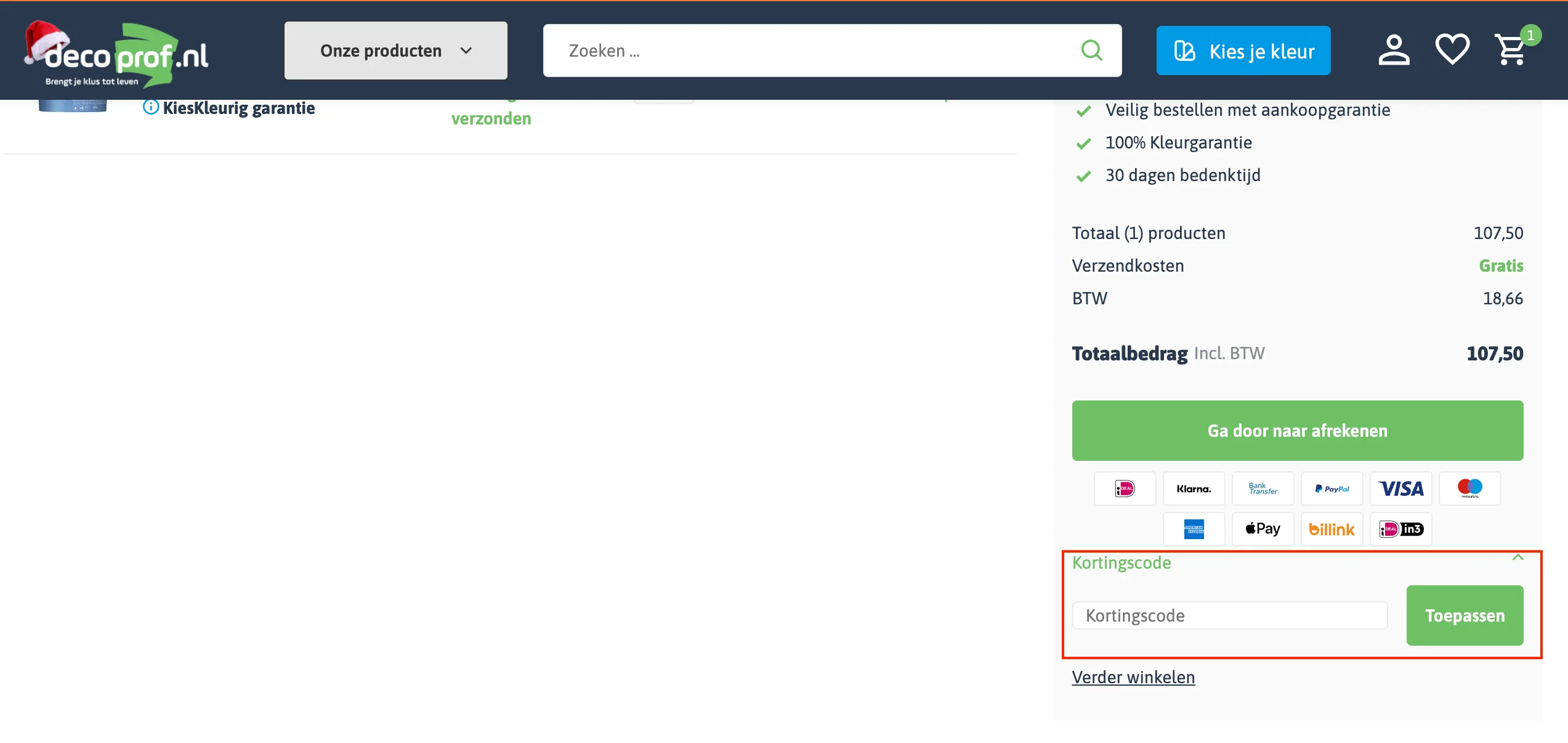Hoe gebruik je de kortingscode - Decoprof