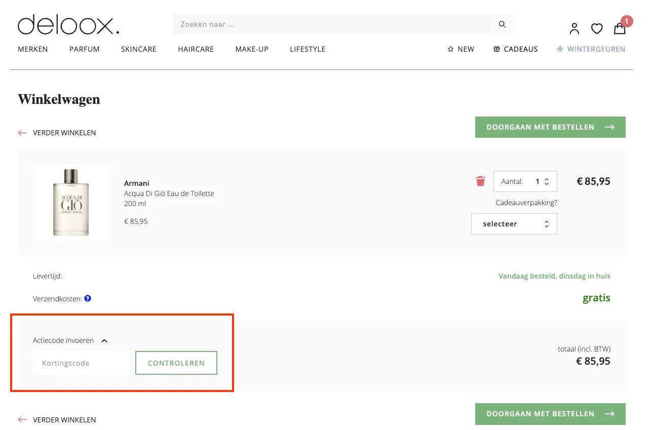 Hoe gebruik je de kortingscode - Deloox