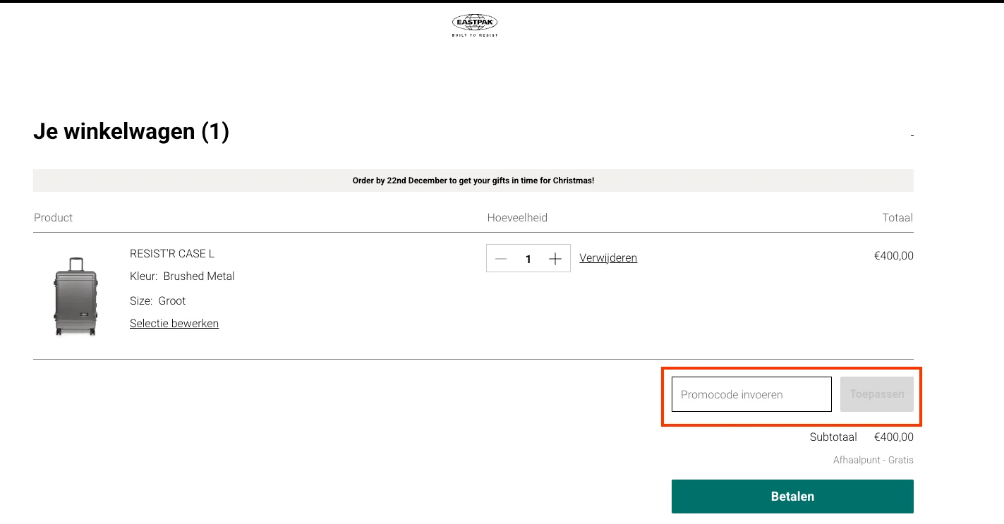 Hoe gebruik je de kortingscode - Eastpak