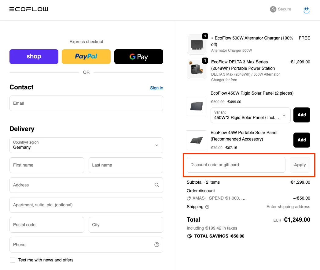 Hoe gebruik je de kortingscode - EcoFlow
