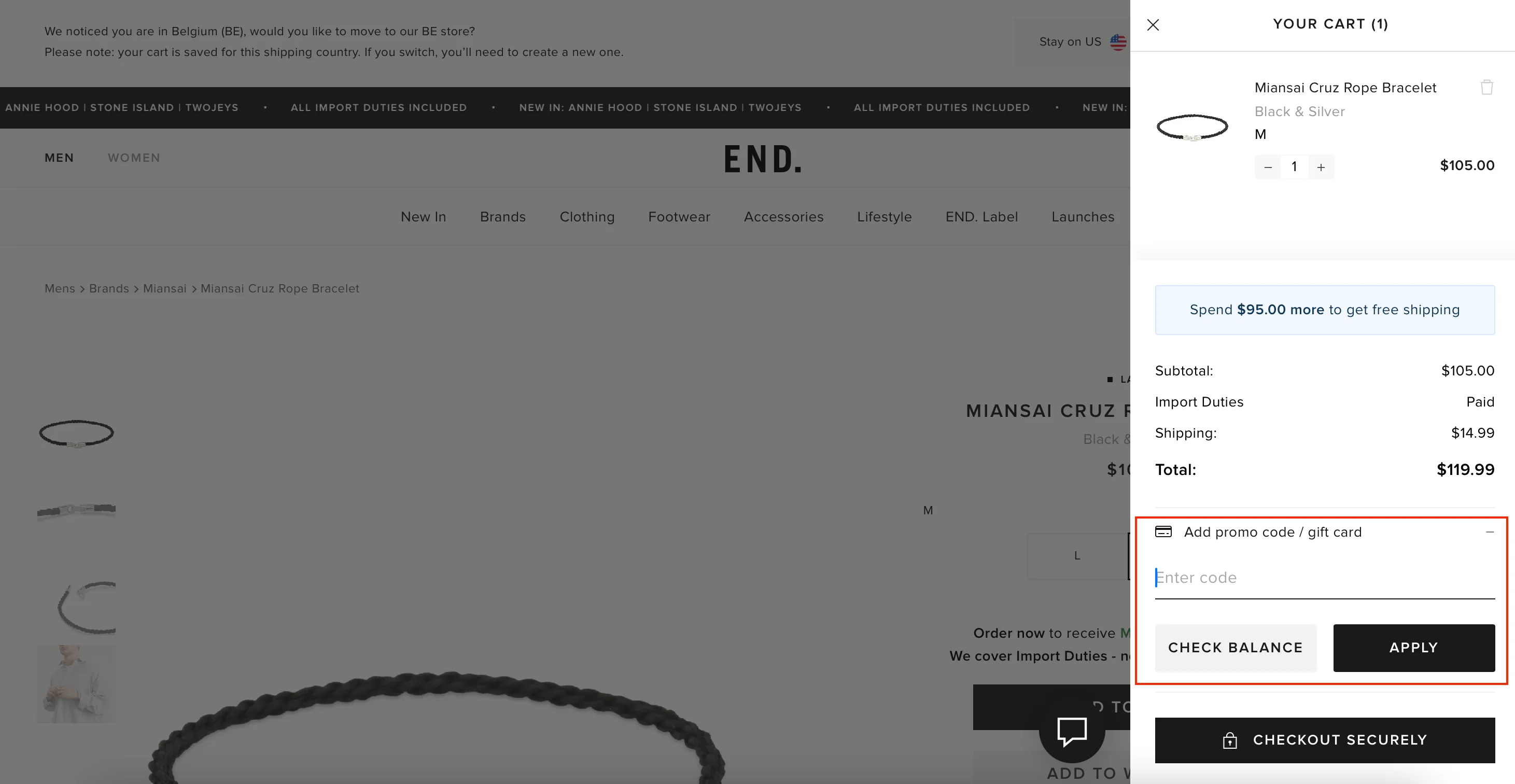 Hoe gebruik je de kortingscode - End Clothing