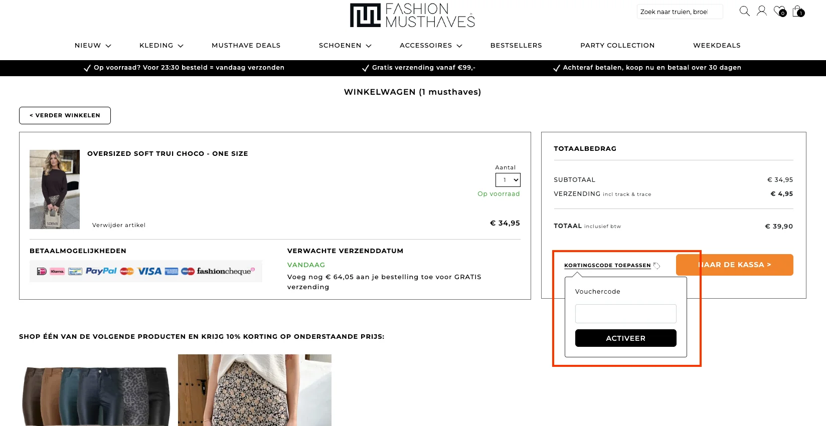 Hoe gebruik je de kortingscode - Fashion Musthaves