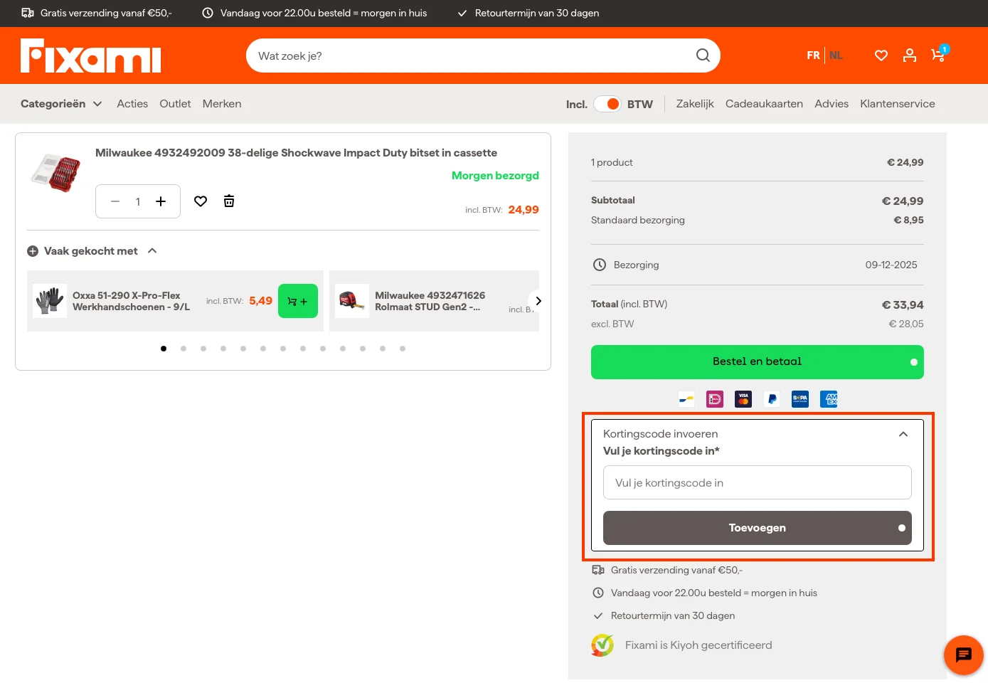 Hoe gebruik je de kortingscode - Fixami