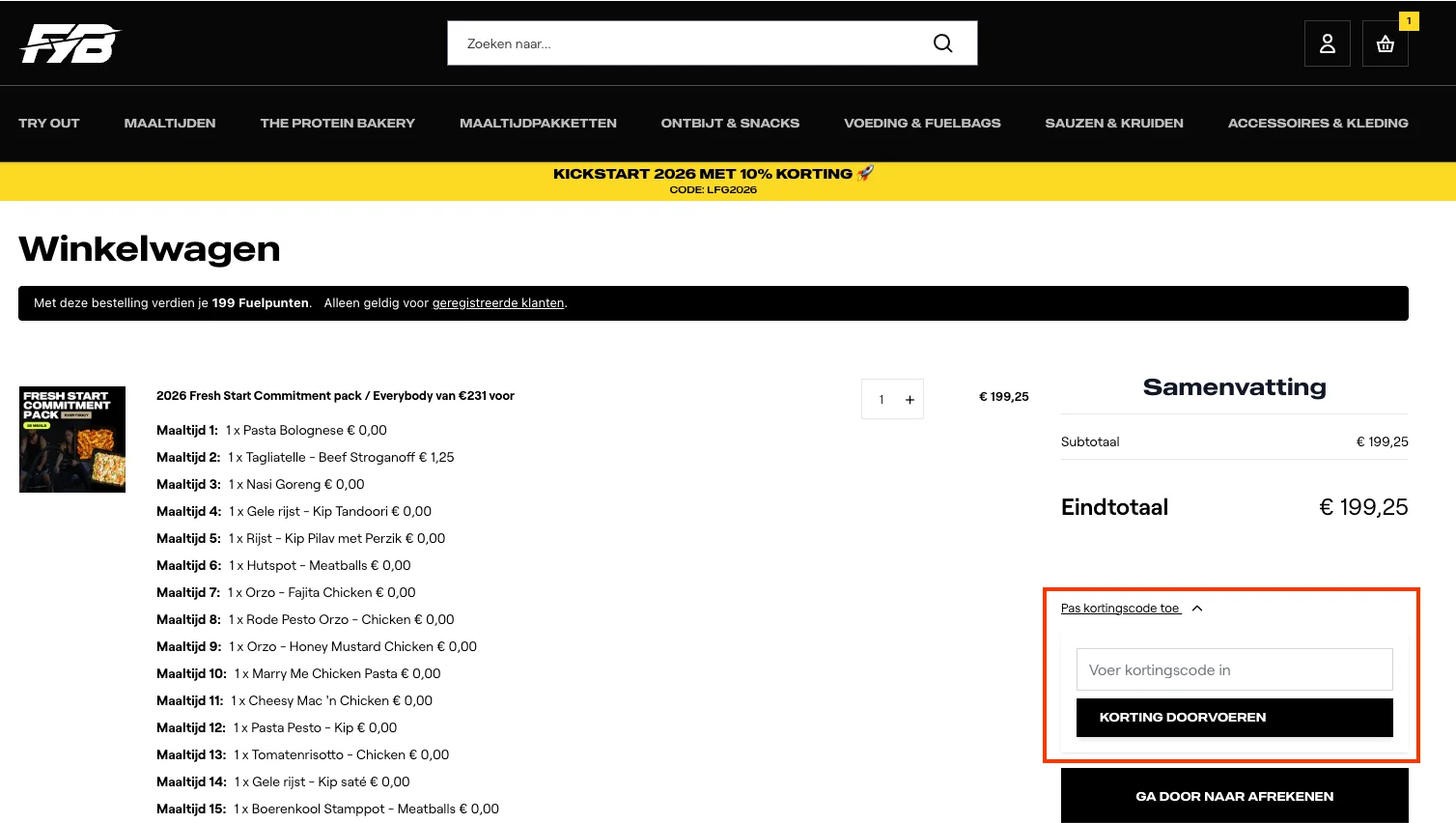 Hoe gebruik je de kortingscode - Fuel Your Body