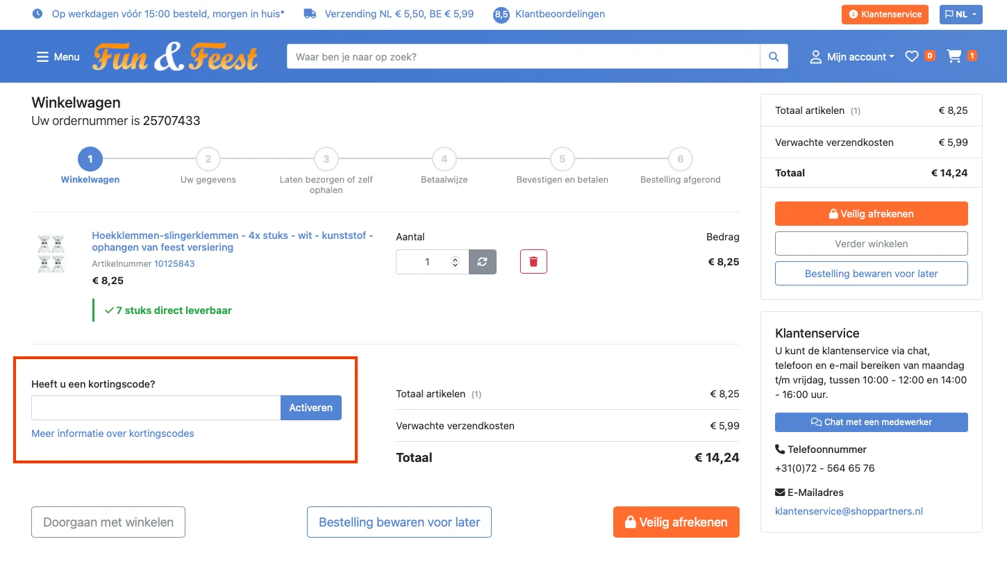 Hoe gebruik je de kortingscode - Fun en Feest