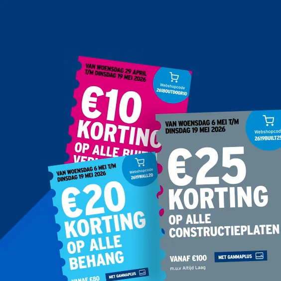 Bewijs van coupon - Gamma - Gamma kortingscode: [[€20 korting]] op alle bestellingen online