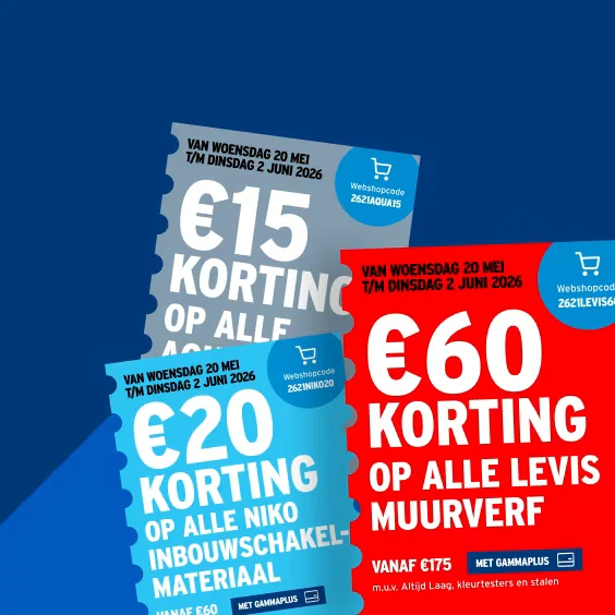 Bewijs van coupon - Gamma - Gamma kortingscode: [[vanaf €60]] bij aankoop met GammaPlus