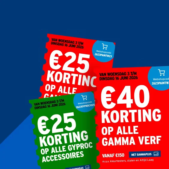 Bewijs van coupon - Gamma - Gamma kortingscode: [[vanaf €150]] op kleurtesters en stalen