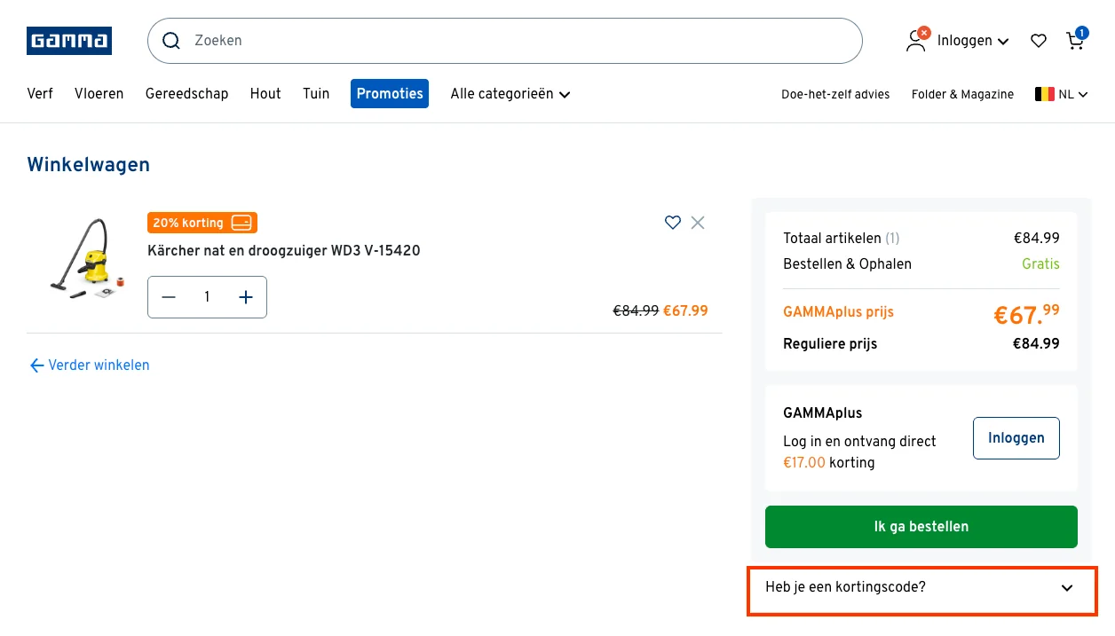 Zo gebruik je een Gamma kortingscode - Gamma