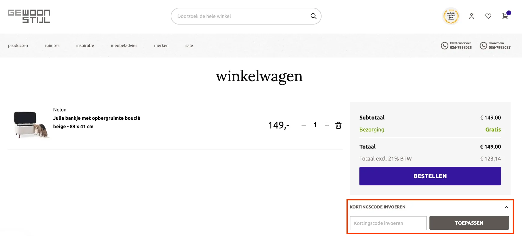 Hoe gebruik je de kortingscode - Gewoonstijl