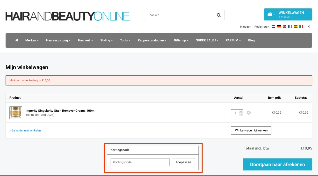 Hoe gebruik je de kortingscode - Hairandbeautyonline