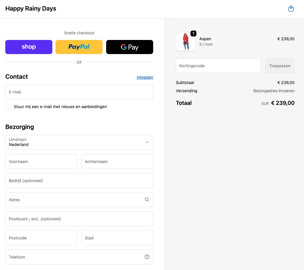 Hoe gebruik je de kortingscode - Happy Rainy Days