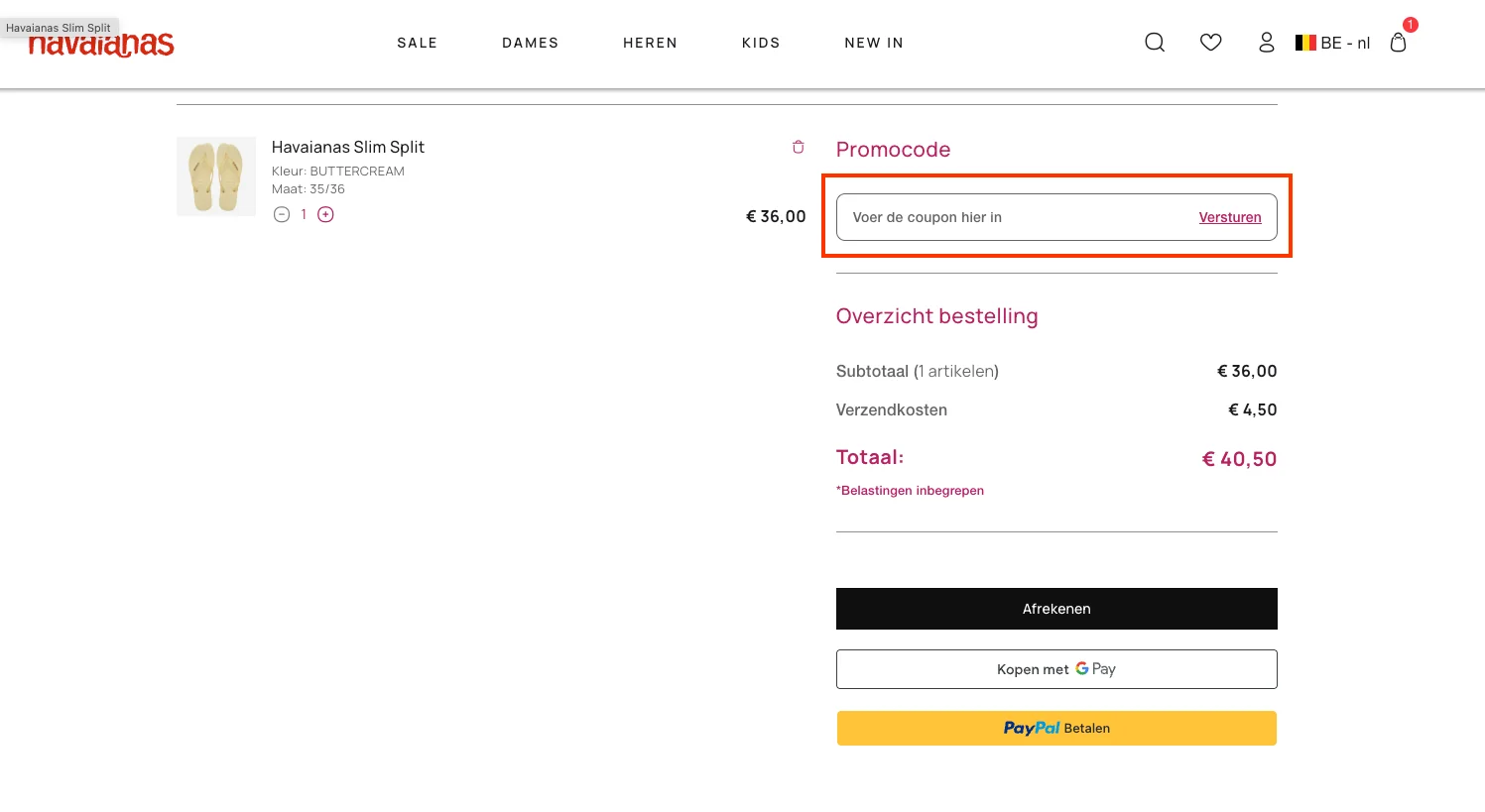 Hoe gebruik je de kortingscode - Havaianas