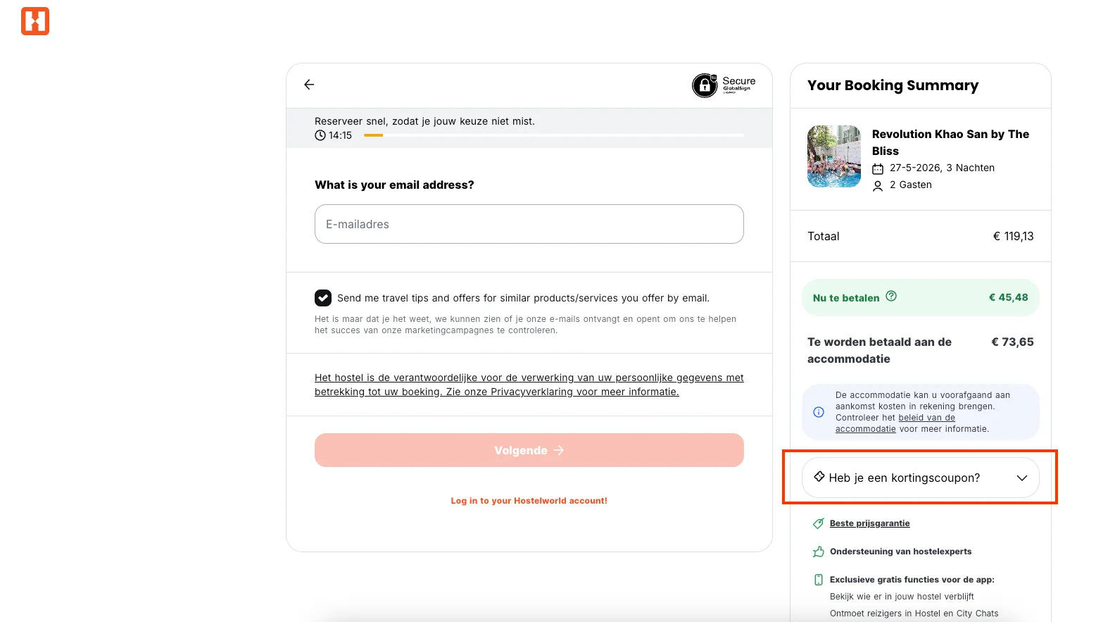 Zo gebruik je een Hostelworld kortingscode - Hostelworld