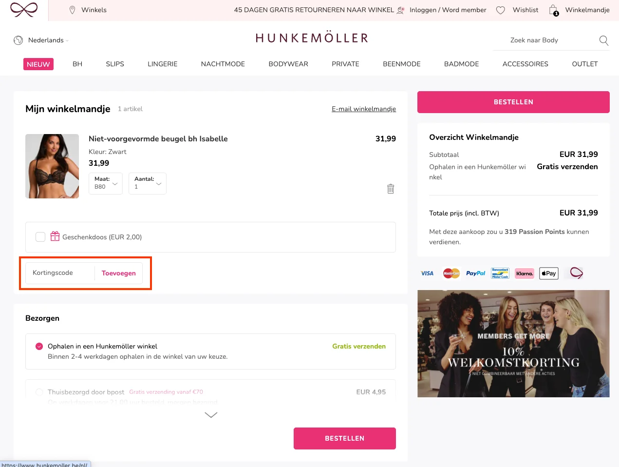 Hoe gebruik je de kortingscode - Hunkemöller