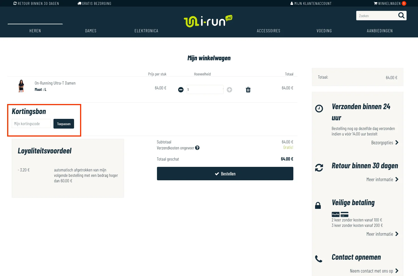 Hoe gebruik je de kortingscode - i Run