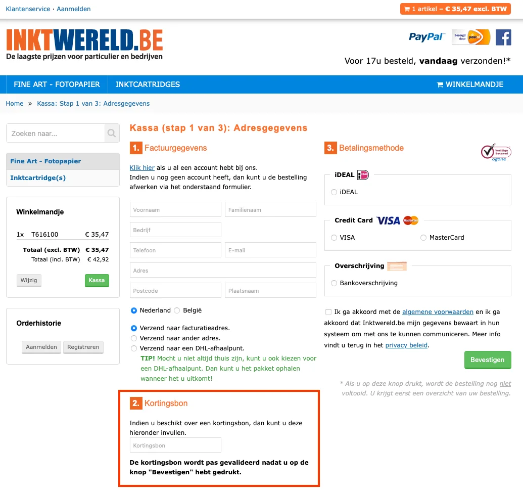 Hoe gebruik je de kortingscode - Inktwereld