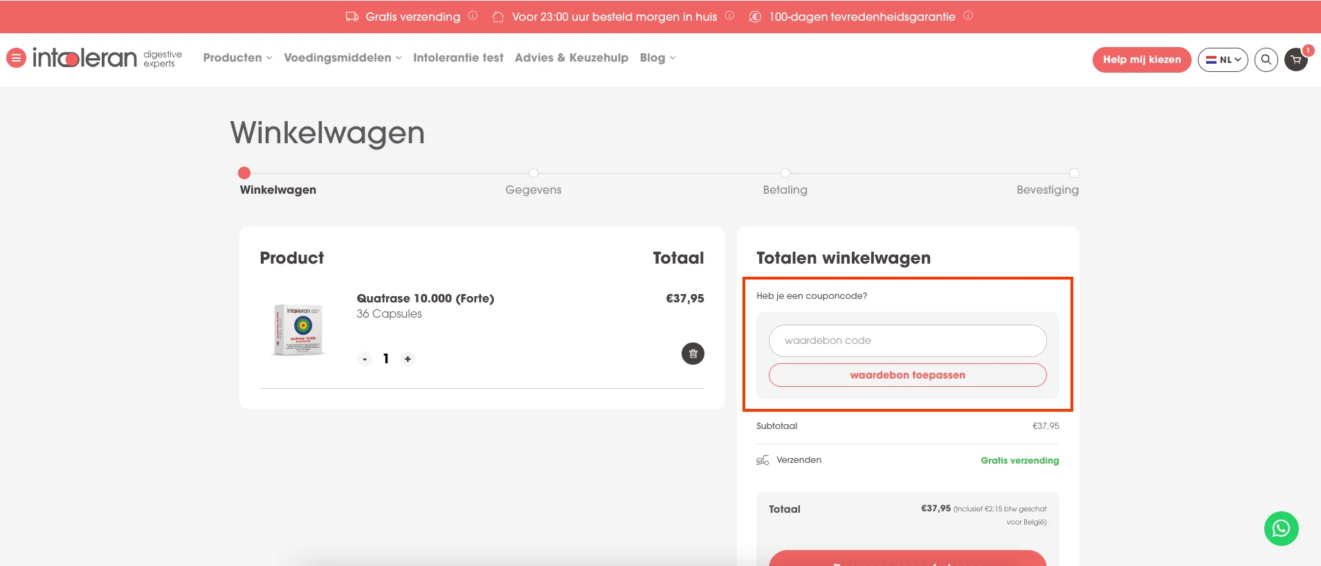 Hoe gebruik je de kortingscode - Intoleran